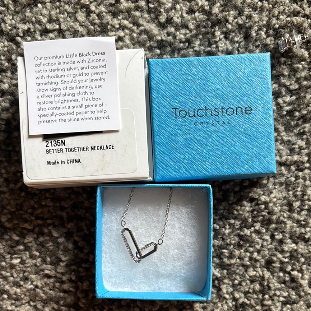 Touchstone Crystal Better Together Silver Necklace